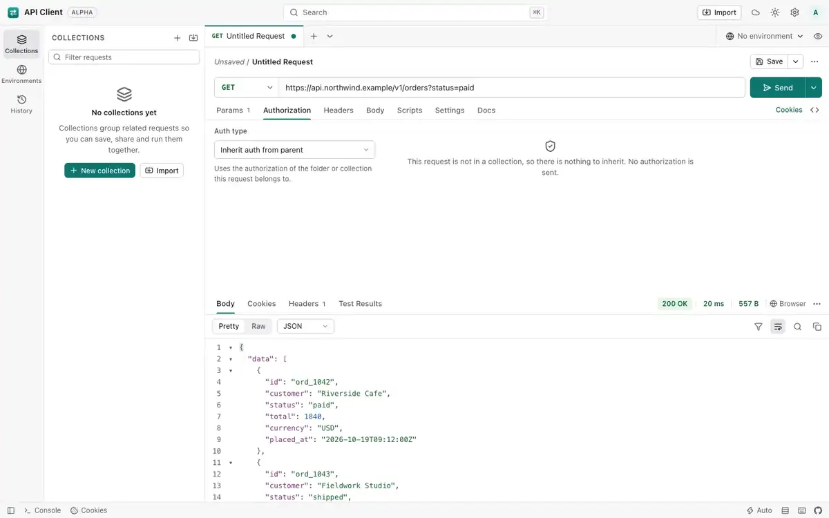 JSON response with path filter