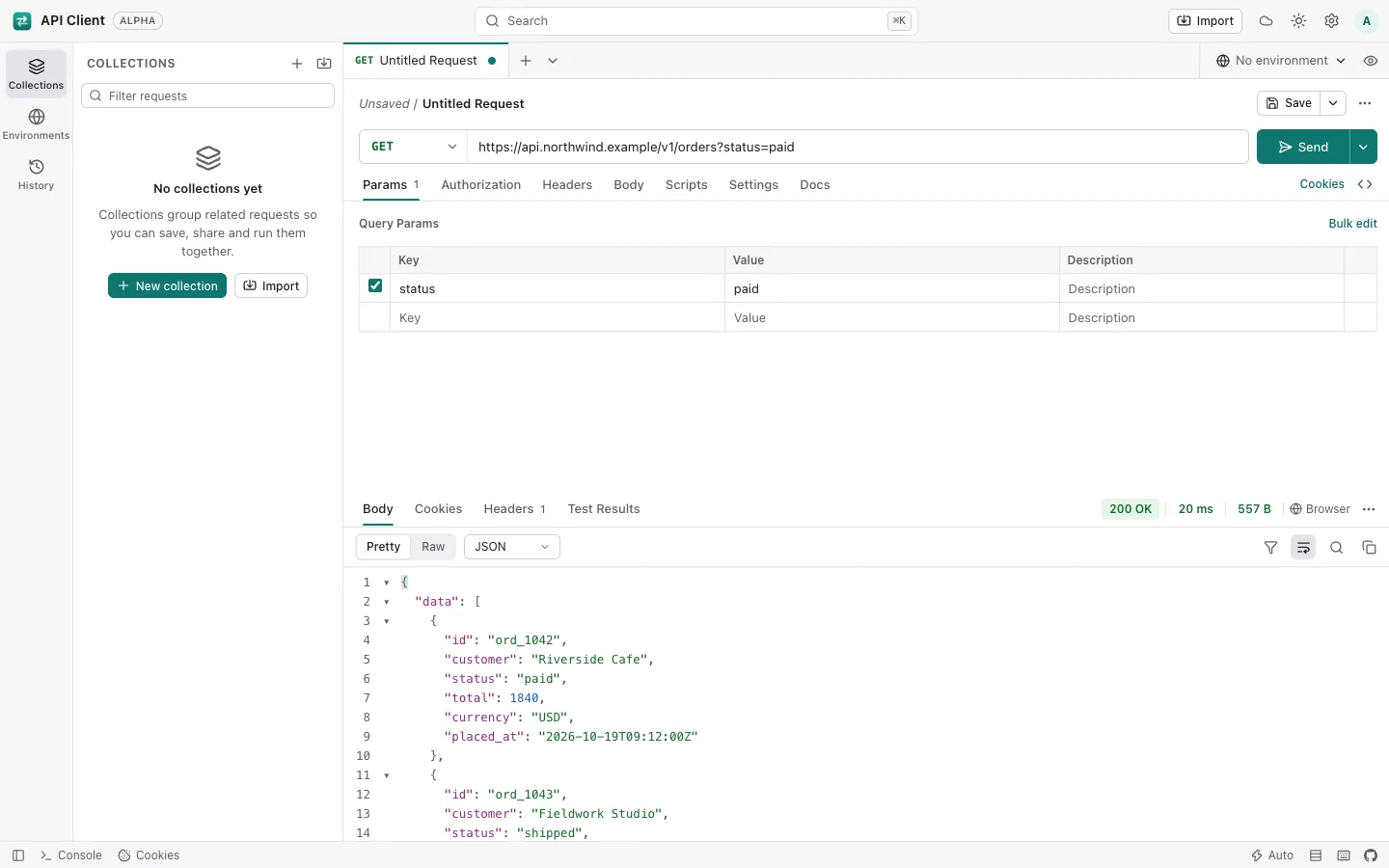 API client in Nubo Suite