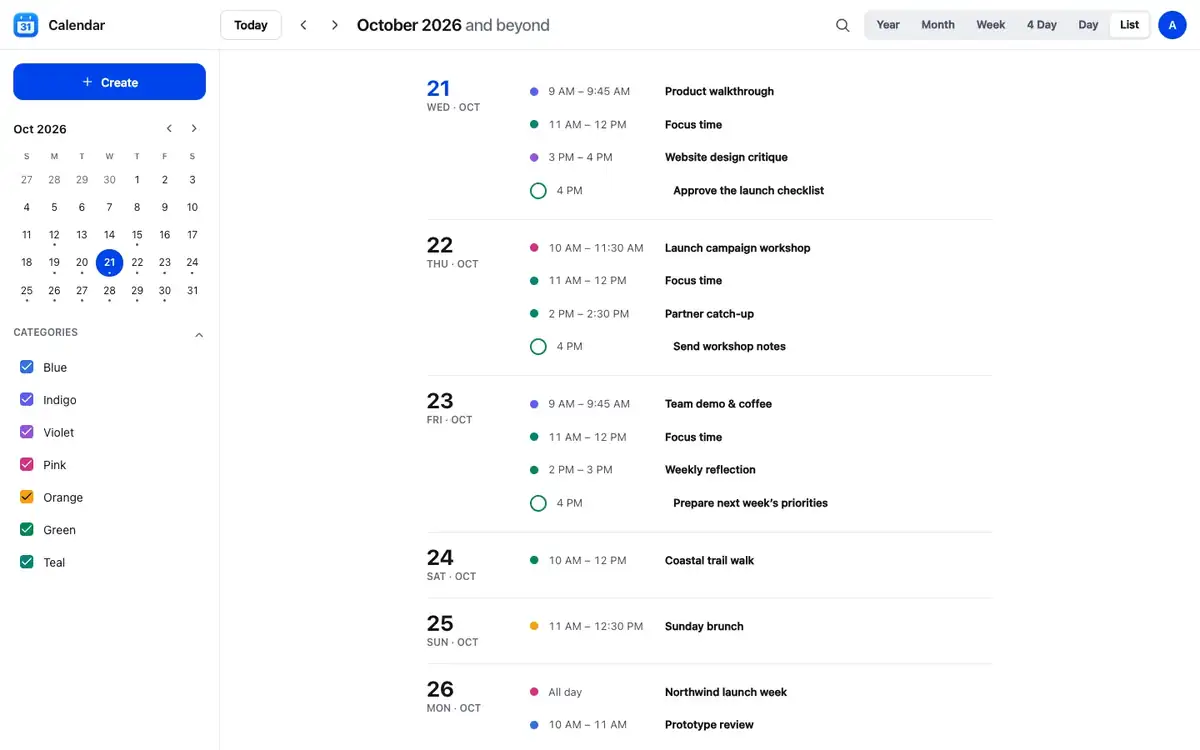 Event details card with a Join meeting button
