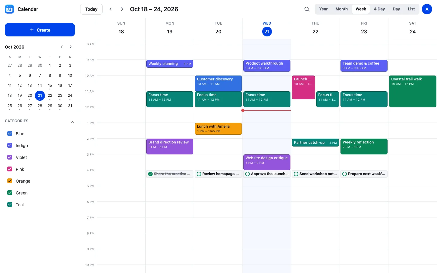 Calendar in Nubo Suite