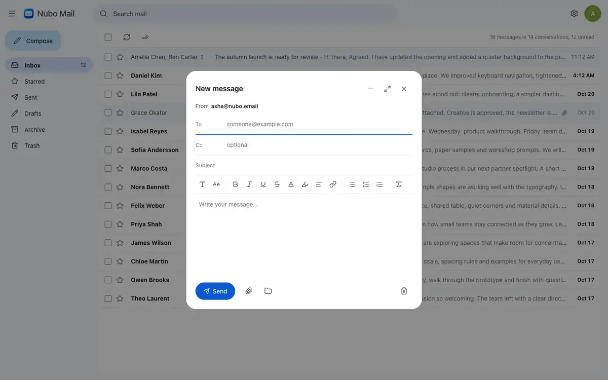Message with a calendar invitation card