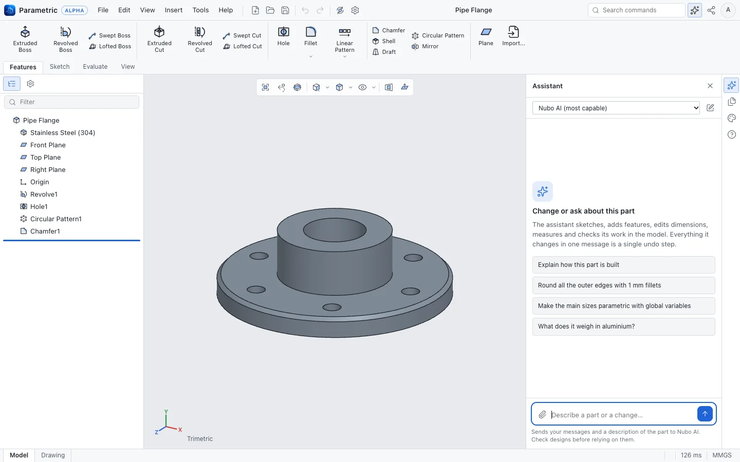 Assistant panel and the part it created