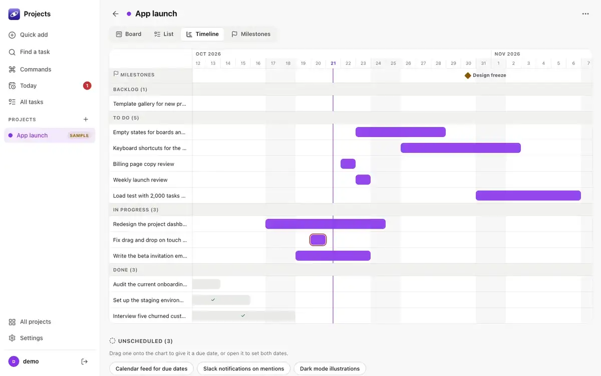 Task sheet with checklist and comments