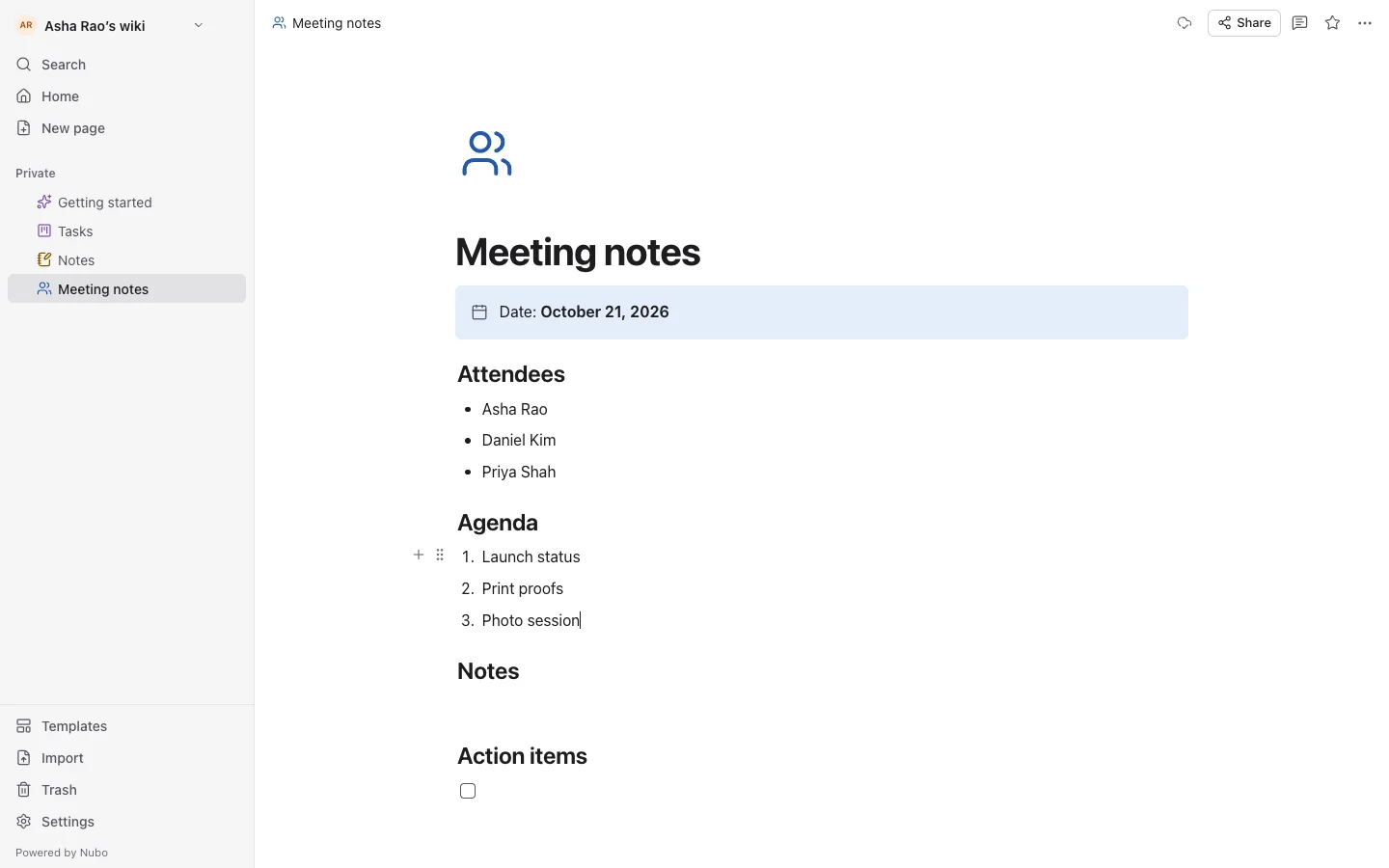 Database shown as a board grouped by status