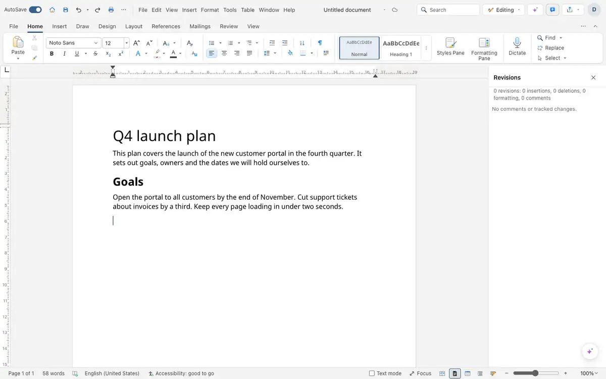 Tracked changes with margin comments